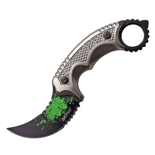 M-Tech USA Karambit Blade Splatter Green Knife 241mm (K-MT-20-61GY)