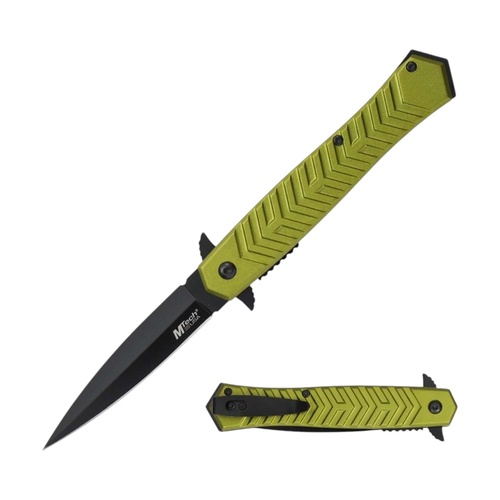 MTech USA Dagger Style Pocket Knife Olive Green Aluminium Handle 216mm