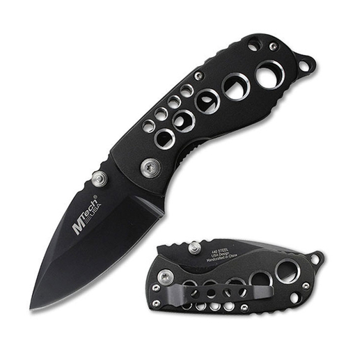 M-Tech USA Black Anodised Pocket Knife 89mm Closed Length (K-MT-425BK)