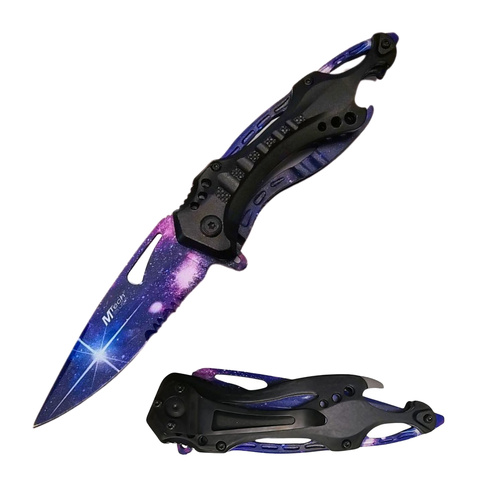 MTech USA Galaxy Pocket Knife Black Aluminium Handle (K-MT-A705GLXNS)