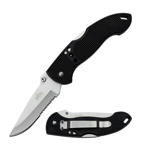 Master USA Black ABS Handle Folding Pocket Knife 190mm (K-MU-1123BK)