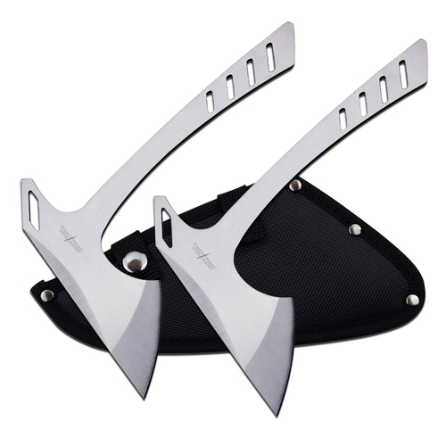 Perfect Point Silver Stainless Steel Throwing Axes 2pcs (K-PP-132-2)