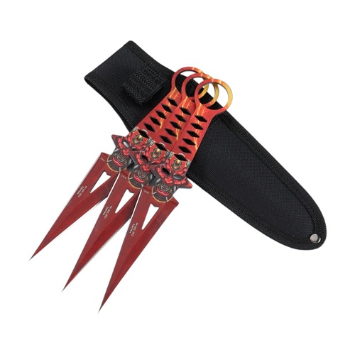 Perfect Point Red Devil Stainless Steel Throwing Knives Set of 3
