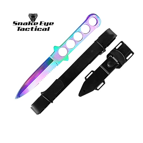 Snake Eye Rainbow Diving Knife with Adjustable Leg Strap (K-SE-1BDRB)