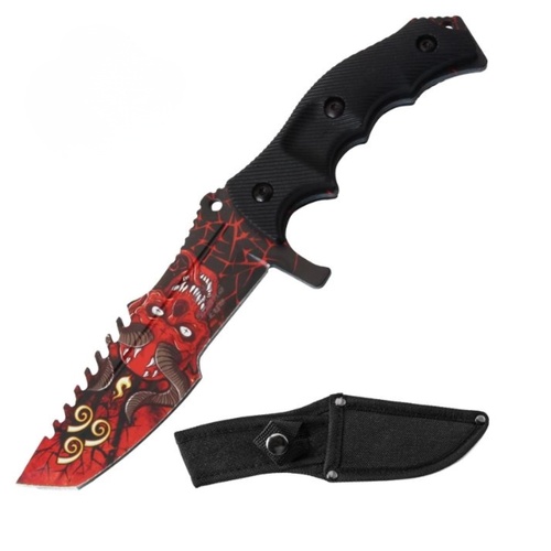 Snake Eye Tactical CSGO Huntsman Stainless Steel Fixed Blade Knife Red