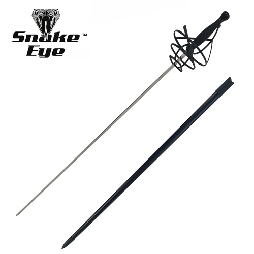Snake Eye Black Rapier Sword Stainless Steel Wire-Wrapped Handle (K-SE-5919BK)
