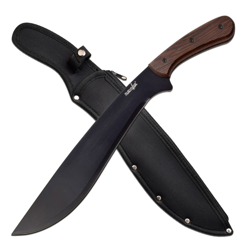 Survivor Wooden Handle Machete w/ Nylon Sheath 558mm (K-SV-MHT008BK)