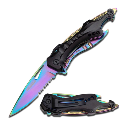 Tac-Force Metallic Rainbow Stainless Steel Pocket Knife (K-TF-705RBNS)