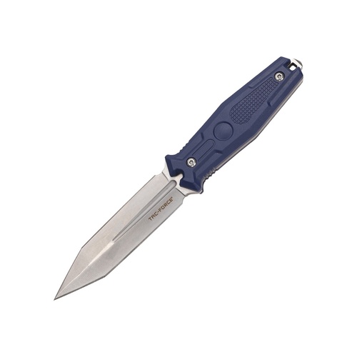 Tac-Force Tactical-Style Fixed Blade Knife Textured Dark Blue Handle