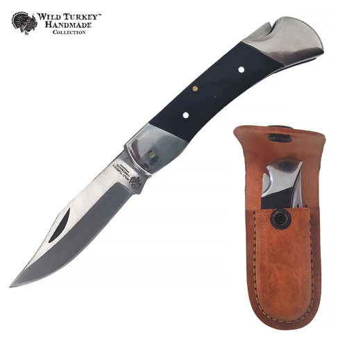 Wild Turkey Horn Handle Stainless Steel Pocket Knife 225mm (K-WT-38-H-4)