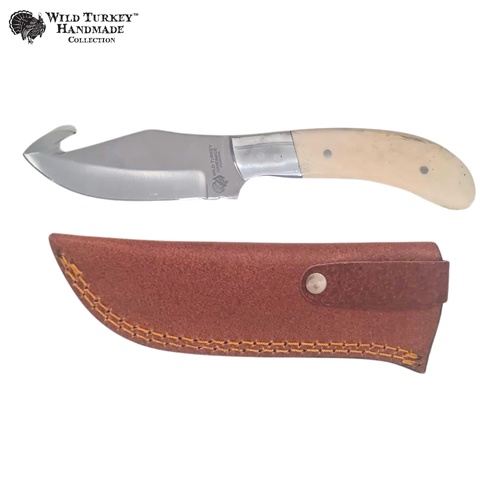 Wild Turkey Gut Hook Stainless Steel Skinner Knife 203mm (K-WT-4026BN)