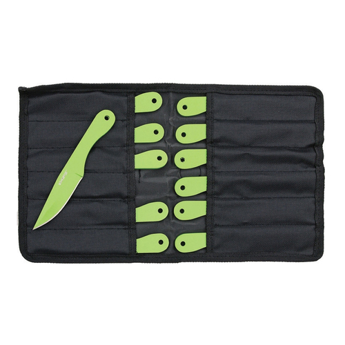 Z-Hunter Green Throwing Knife Roll 12pcs w/ Sheath (K-ZB-079-12)