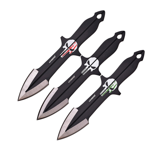 Z-Hunter Skull Thrower Knife Set 3pcs w/ Sheath (K-ZB-089-3)
