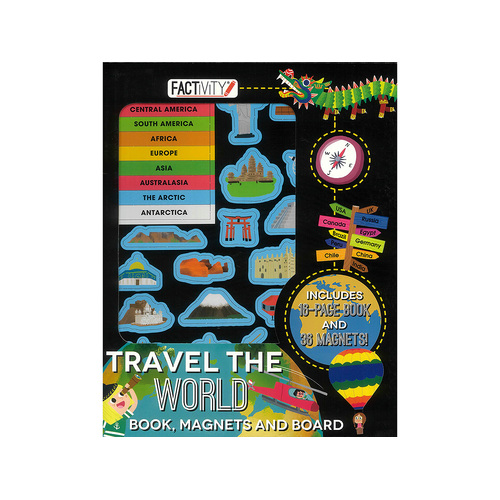 Lake Press Factivity Travel the World Book Magnets & Board (LAK222484)