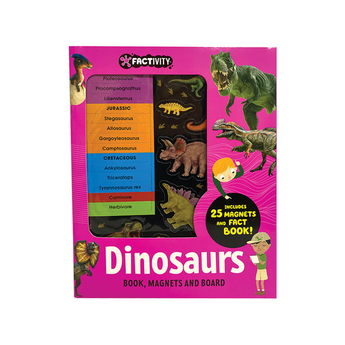 Lake Press Factivity Dinosaurs Book Magnets & Board for Children (LAK227533)