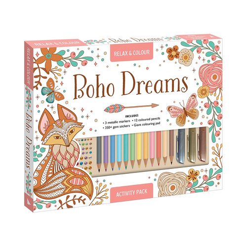 Lake Press Relax & Colour Boho Dreams Activity Pack (LAK234418)