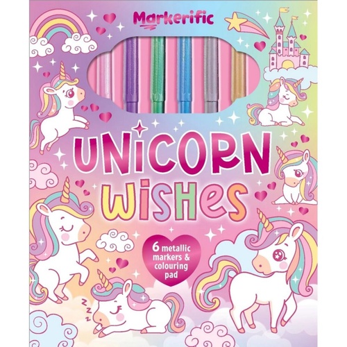 Lake Press Markerific Activity Folder Unicorn Wishes Colouring Pad