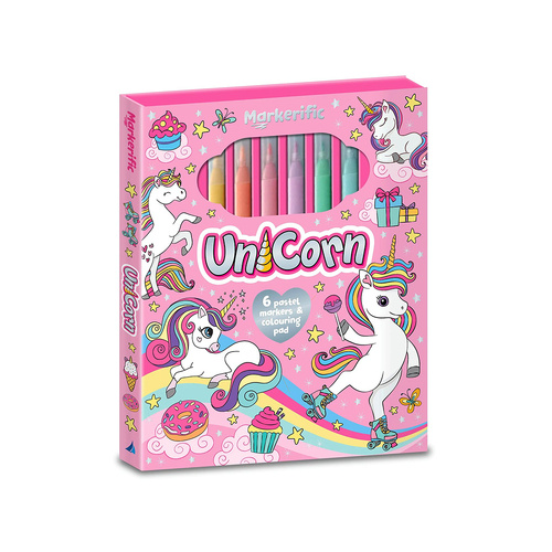 Lake Press Markerific Unicorn Pastel Markers & Colouring Pad (LAK240327)