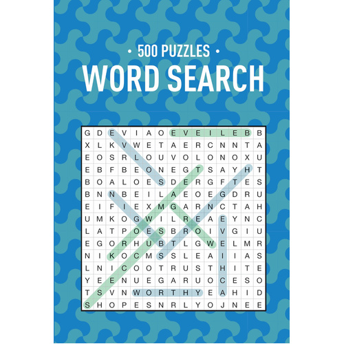 Lake Press 500 Puzzles Word Search Puzzle Book Aqua & Blue Geometric