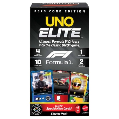 Uno Elite Formula 1 Racing 2025 Core Edition Starter Pack Card Game