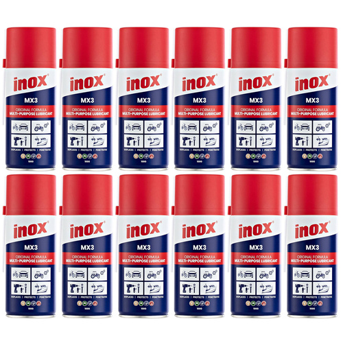 12 Pack Inox MX3 Original Multi-Purpose Lubricant Aerosol Spray 100g