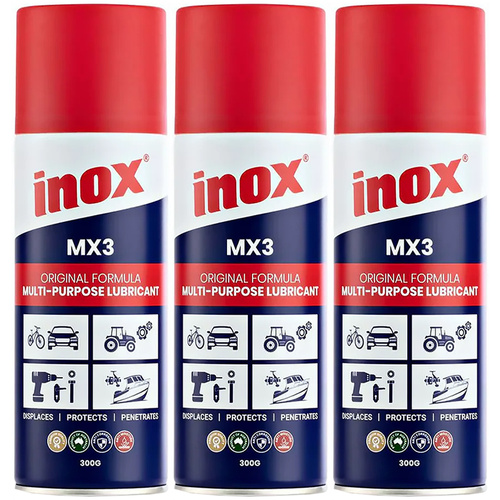 3 Pack Inox MX3 Multi-Purpose Lubricant Aerosol Spray 300g