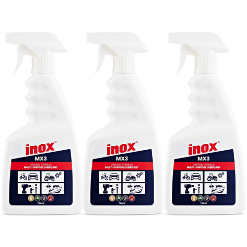 3 Pack Inox MX3 Multi-Purpose Lubricant Trigger Spray 750ml