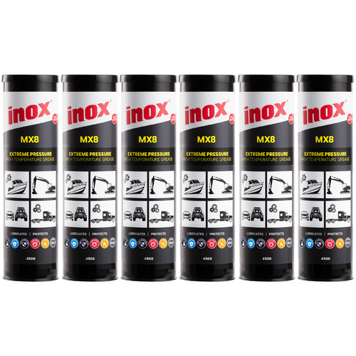 6 Pack Inox PTFE MX8 Extreme Pressure Grease Canister 450g