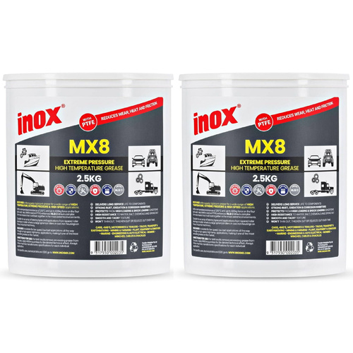 2 Pack Inox PTFE MX8 Extreme Pressure Grease 2.5kg