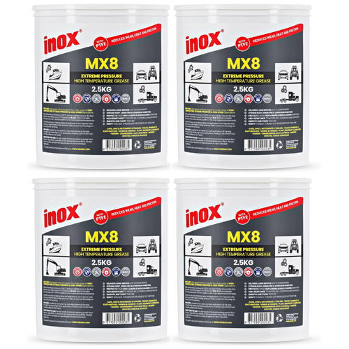 4 Pack Inox PTFE MX8 Extreme Pressure Grease 2.5kg