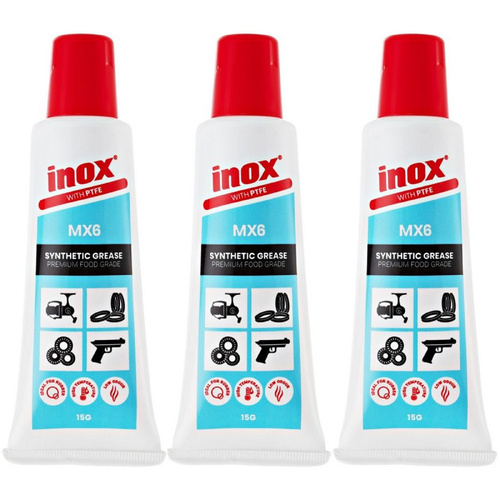 3 Pack Inox MX6 Food Grade Grease Tube 15g