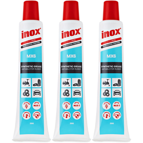 3 Pack Inox MX6 Food Grade Grease Tube 30g