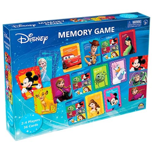 Disney Pixar Family Memory Game 36 Cards 2-4 Players Ages 3+