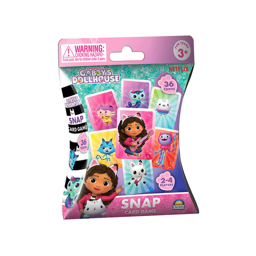 Crown DreamWorks Gabbys Dollhouse Snap Card Game 2-4 Players Ages 3+ (MJM202117)