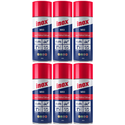 6 Pack Inox MX3 Original Super Lubricant Aerosol Spray 300g (MX3-300x6)