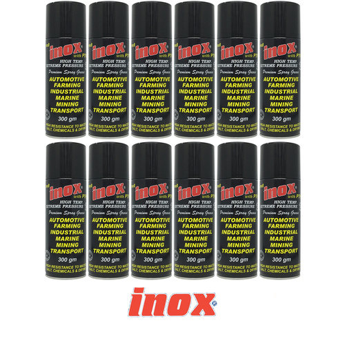 12 Pack Inox MX8 PTFE High Performance Grease Aerosol Spray 300g (MX8-300x12)