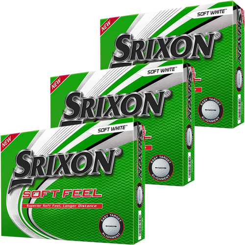 3 Dozen Brand New Srixon Soft Feel White Golf Balls