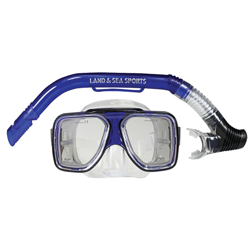 LAND & SEA MALDIVE SILICONE MASK & SNORKEL SET - DESIGNED TO FIT WIDER FACES