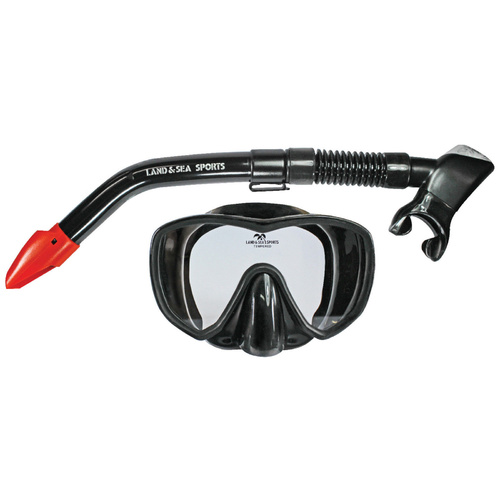 LAND & SEA BLACK MARLIN FRAMELESS SILICONE MASK & SNORKEL SET - SUPERB FIT