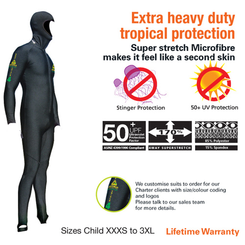 LAND & SEA ADULT BODYSHIELD MICROFIBRE FULL HOODSUIT- UPF50+ PROTECTION