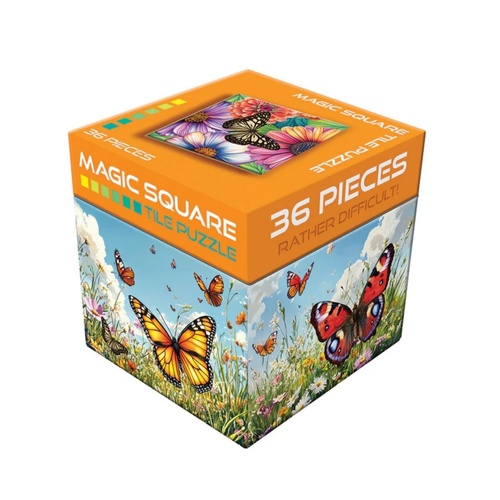 Cobble Hill Magic Square Tile Puzzle: Butterflies 36 Pieces
