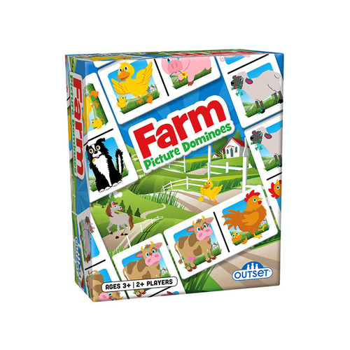 Outset Media Picture Dominoes Farm Game 2+ Players Ages 3+ (OUT19207)