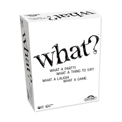Outset Media What? Party Game New Design 5+ Players Ages 14+