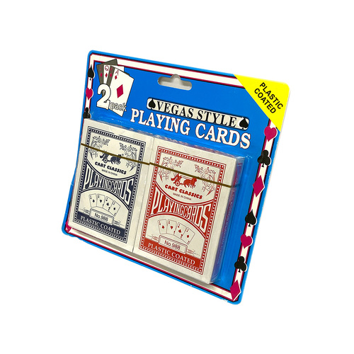 Vegas Style Playing Poker Cards Plastic Coated 2 Decks (PC346495)