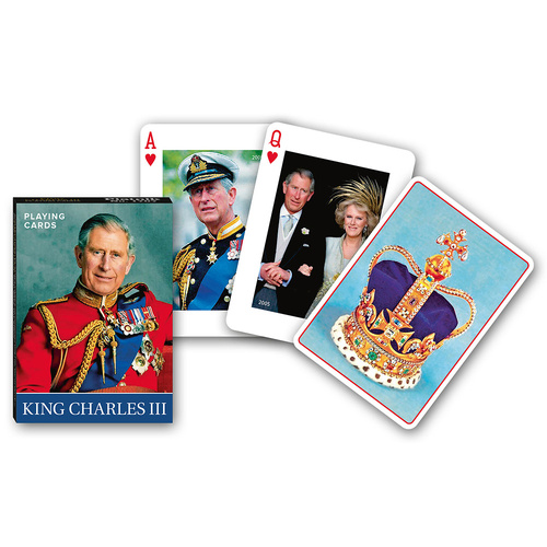 Piatnik King Charles III Poker Playing Cards Single Deck (PIA1707)