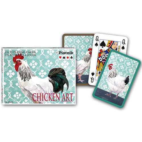 Piatnik Chicken Art Bridge Playing Cards Double Deck (PIA2104)