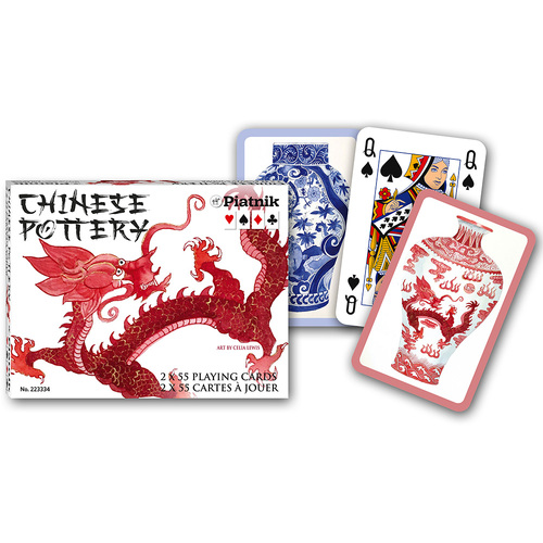 Piatnik Chinese Pottery Bridge Playing Cards Double Deck (PIA2233)