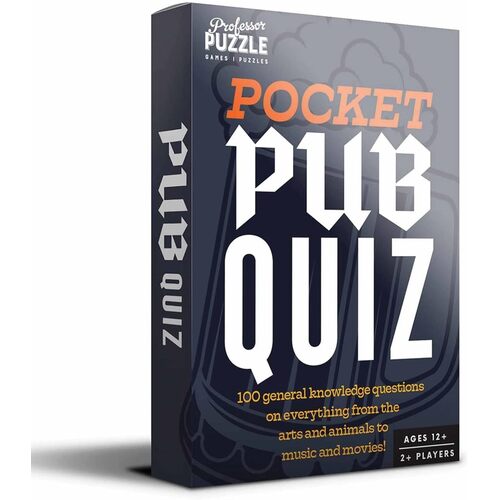 Professor Puzzle Pocket Pub Quiz Mini Trivia Card Game 2+ Players (PRO208761)