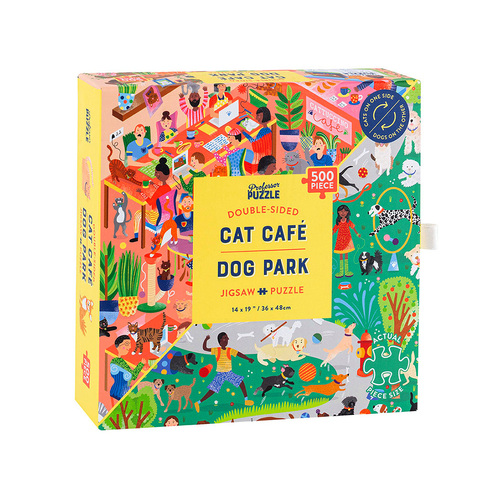 Professor Puzzle Cat Cafe & Dog Park Double-Sided Jigsaw Puzzle (PRO219675)