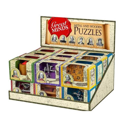 Professor Puzzle Great Minds Metal & Wood Puzzles x 24 (PRO535890)